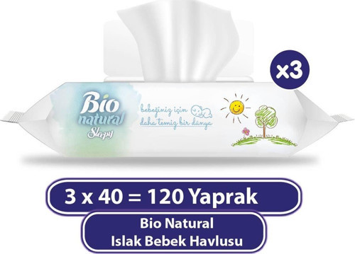 Sleepy Bio Natural Islak Havlu Mendil 3x40 120 Yaprak