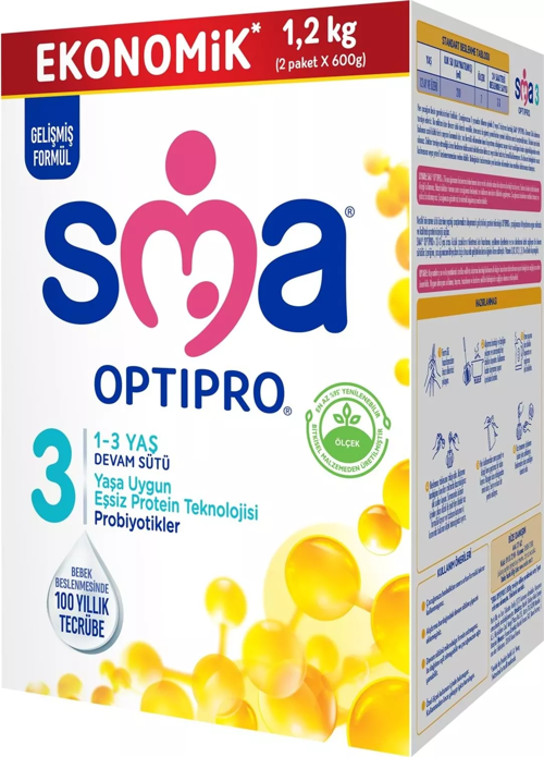 SMA Optipro Probiyotik 3 Bebek Devam Sütü 1-3 Yaş 1200 Gr
