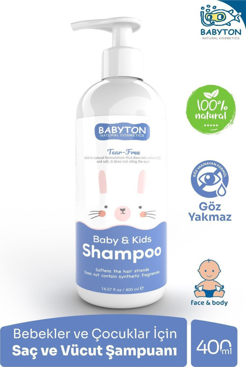 Babyton Göz Yakmayan Doğal Bebek ve Çocuk Şampuanı 400 ml
