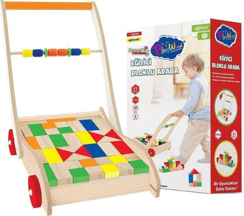 PlayWood Ahşap Eğitici Bloklu Araba 373