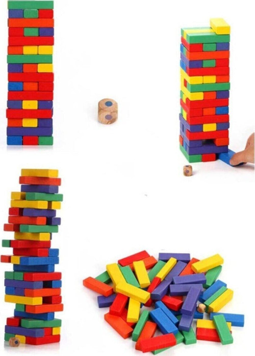 PlayWood Ahşap Kutulu Denge Oyunu Renkli 310