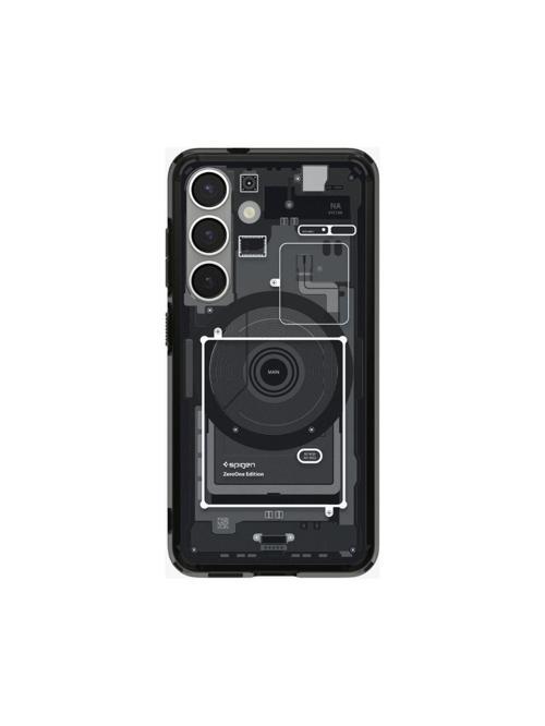 Galaxy S25 ince Kılıf Ultra Hybrid Sararma Karşıtı DuraClear™ Hava Kanalı Teknolojisi™ Askeri Sınıf Koruma MagFit özellikli Zero One Black Tasarım Kapak - ACS09003