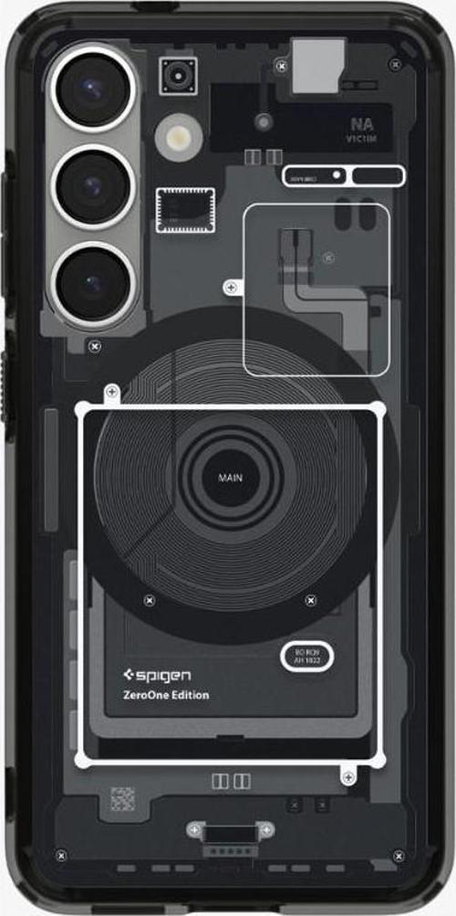 Galaxy S25 ince Kılıf Ultra Hybrid Sararma Karşıtı DuraClear™ Hava Kanalı Teknolojisi™ Askeri Sınıf Koruma MagFit özellikli Zero One Black Tasarım Kapak - ACS09003