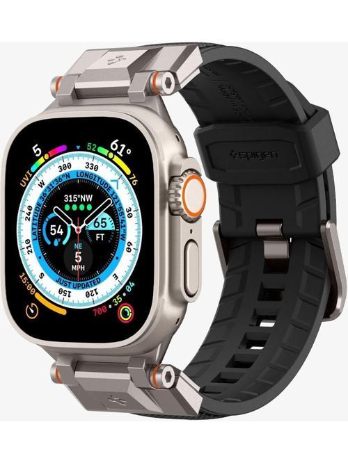 Apple Watch 49mm Ultra 2/1 - 46mm Seri 10 - 45mm Seri 9/8/7 - 44mm Seri SE2/SE/6/5/4 Kordon Kayış Band DuraPro Armor Black - AMP06065