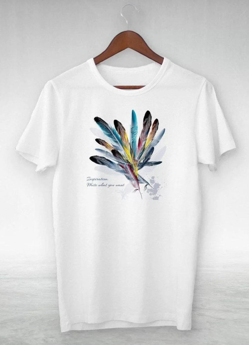 Unisex Baskılı Oversize T-Shirt - Beyaz