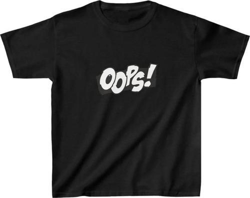 Unisex Çocuk Baskılı T-Shirt - Siyah