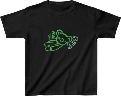 Unisex Çocuk Baskılı T-Shirt - Siyah