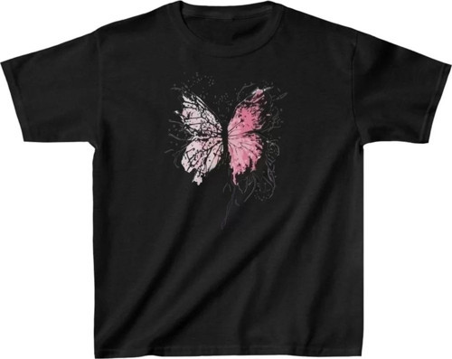 Çocuk Kız Baskılı T-Shirt - Siyah