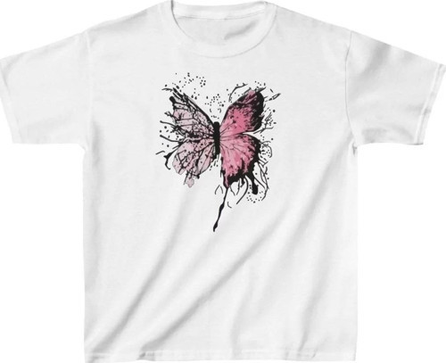 Çocuk Kız Baskılı T-Shirt - Beyaz