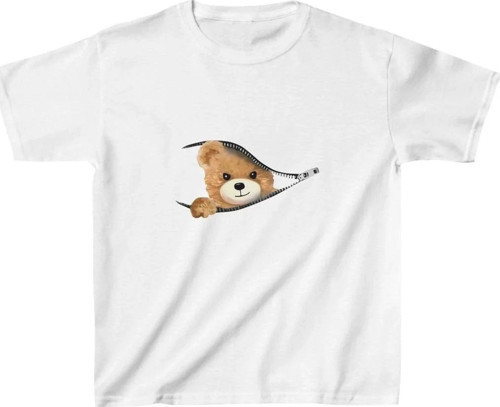 Unisex Çocuk Baskılı T-Shirt - Beyaz