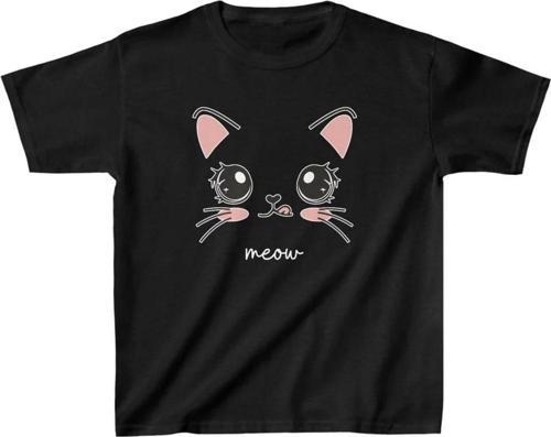 Unisex Çocuk Baskılı T-Shirt - Siyah