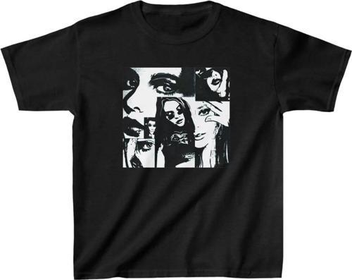 Unisex Çocuk Baskılı T-Shirt - Siyah