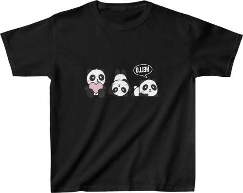 Unisex Çocuk Baskılı T-Shirt - Siyah