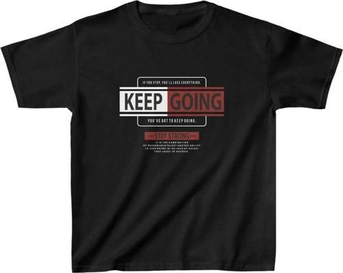 Unisex Çocuk Baskılı T-Shirt - Siyah