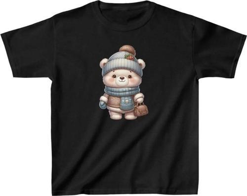 Unisex Çocuk Baskılı T-Shirt - Siyah