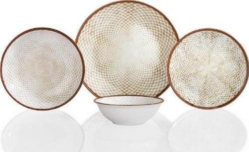 Zoya 24 Parça 6 Kişilik Yemek Takımı Kahverengi KAH01