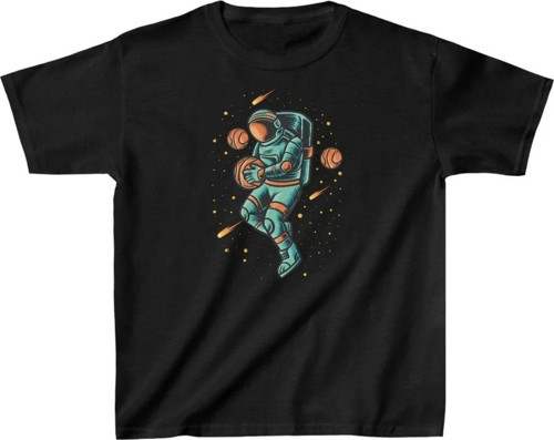 Unisex Çocuk Baskılı T-Shirt - Siyah