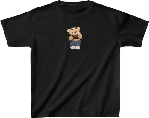 Unisex Çocuk Baskılı T-Shirt - Siyah