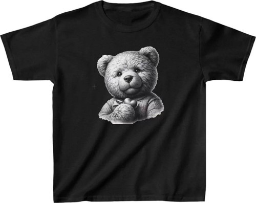 Unisex Çocuk Baskılı T-Shirt - Siyah