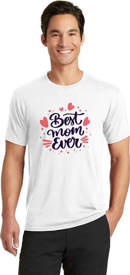 Unisex Bisiklet Yaka Baskılı Oversize T-Shirt - Beyaz