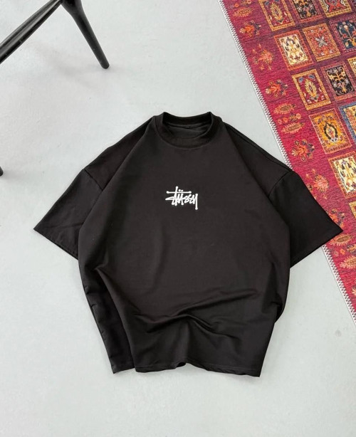 Erkek Baskılı Oversize T-shirt - Siyah