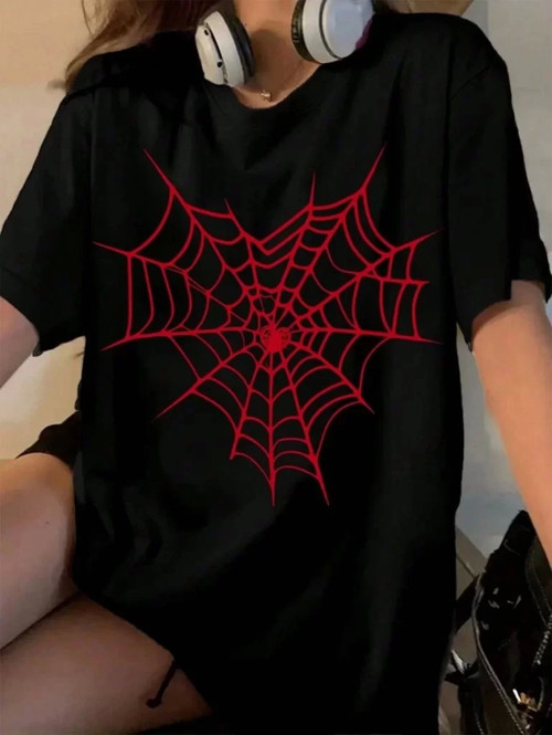 Baskılı Kadın T-shirt - Siyah