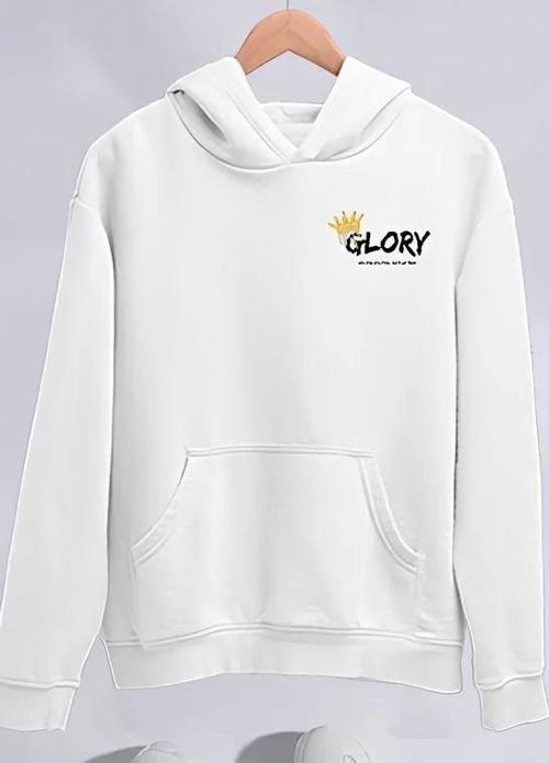 Kışlık Üç İplik Kapüşonlu SweatShirt - Beyaz