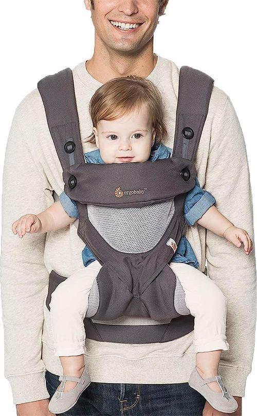 Bebek Taşıyıcı 360 - Karbon Gri, Yürüyor için 4-Position Bebek Taşıma Sistemi, Bebek Taşıma Çantası Geri Paketi