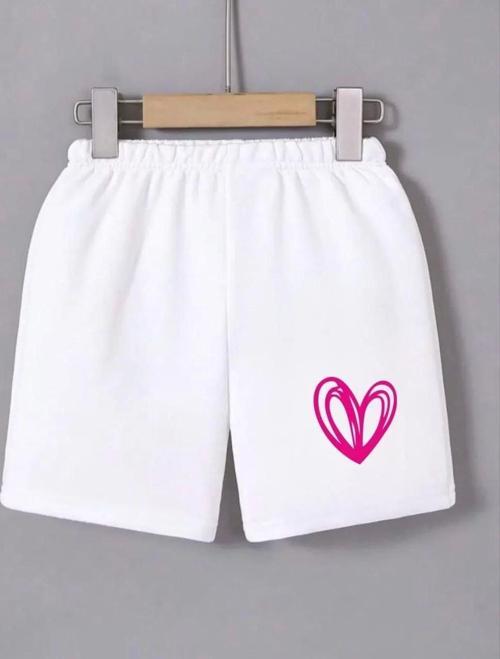Kadın Beli Lastikli Baskılı Mini Şort - Beyaz
