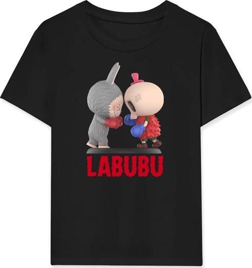 Kız Labubu Çocuk Baskılı T-Shirt - Siyah