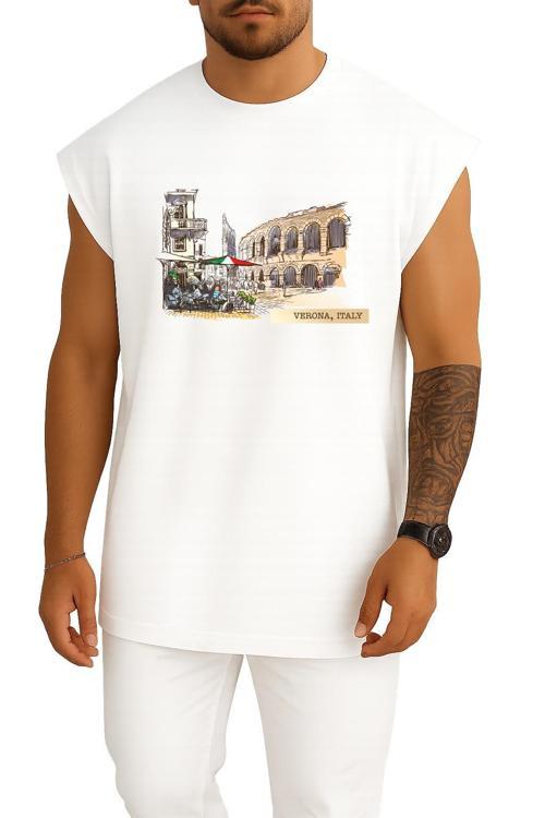 Oversize Verona İtaly Göğüs Tasarımlı Atlet