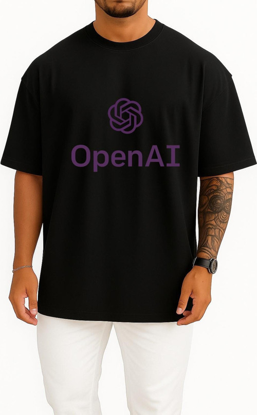 Oversize Openai Chatgpt Logo Göğüs Tasarımlı Unisex T-Shirt