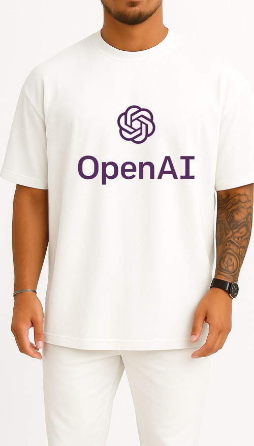 Oversize Openai Chatgpt Logo Göğüs Tasarımlı Unisex T-Shirt