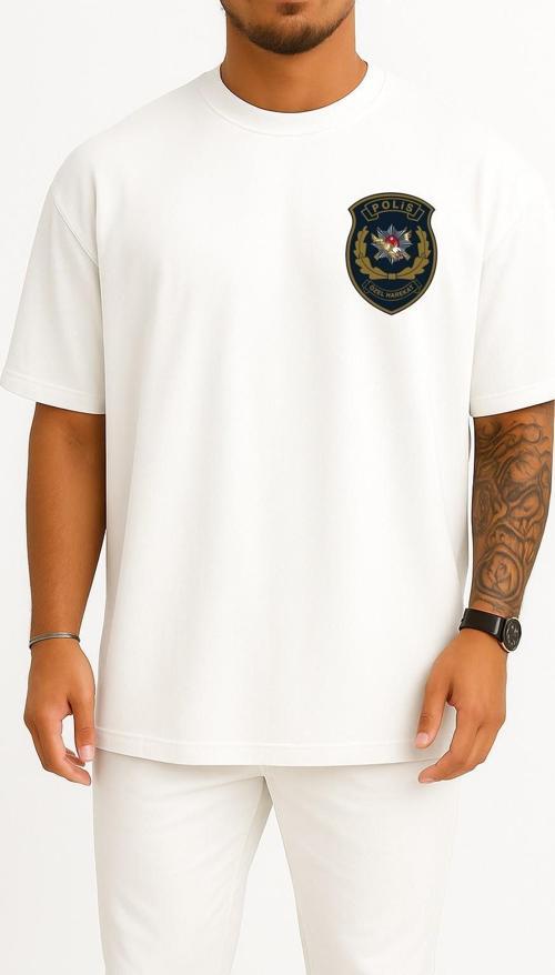 Oversize Polis Özel Harekat Cep ve Sırt Tasarımlı Unisex T-Shirt