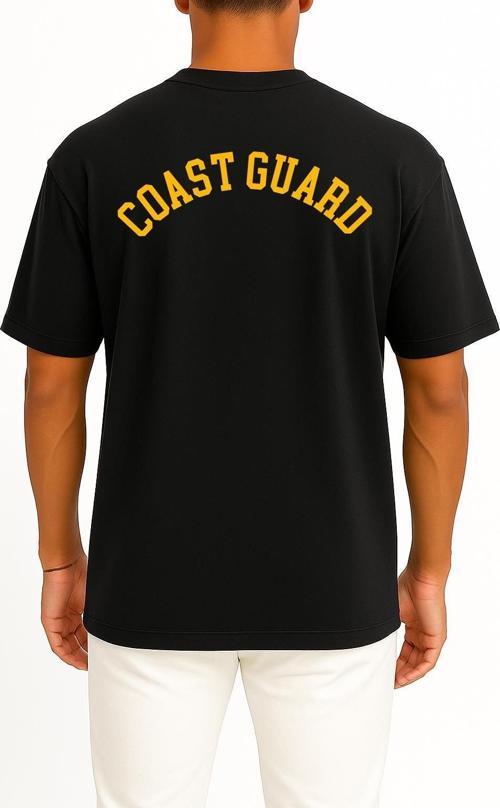 Oversize Coast Guard Sırt Tasarımlı Unisex T-Shirt