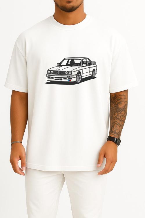 Oversize Just E30 M3 Göğüs Tasarımlı Unisex T-Shirt