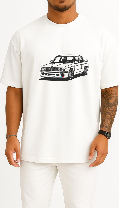 Oversize Just E30 M3 Göğüs Tasarımlı Unisex T-Shirt