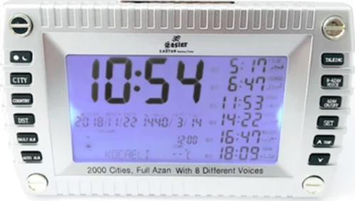 5 Vakit Ezan Okuyan Saat-Sahur-Ramazan-Masa Saati-Kıble-EzanGri-T99