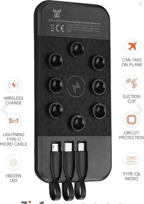 SNP-3003 10.000 Mah Vantuzlu Wireless Kablosuz ve 3in1 Kablolu Powerbank