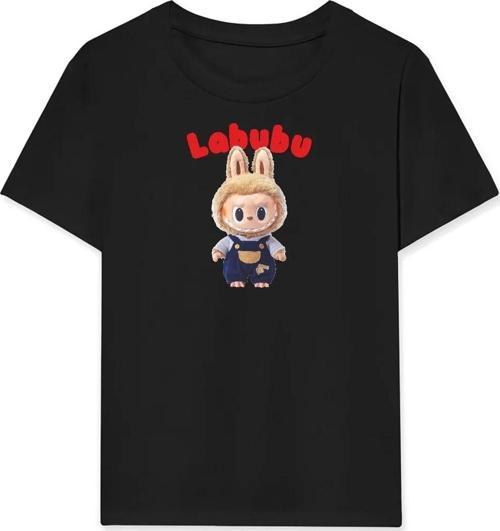 Kız Labubu Çocuk Baskılı T-Shirt - Beyaz