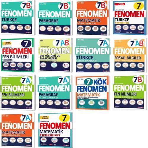 Fenomen Okul 2026 7. Sınıf Tüm Dersler A + B + Fasikül Tam 14 Seti Kitap