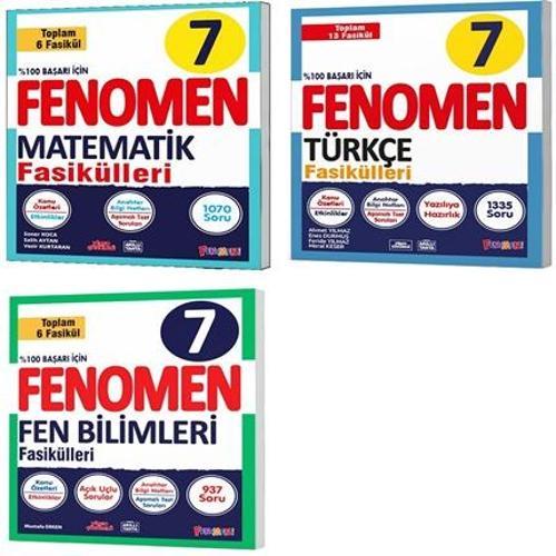 Fenomen Okul 2026 7. Sınıf Matematik + Türkçe + Fen Fasikül Seti 3 Kitap