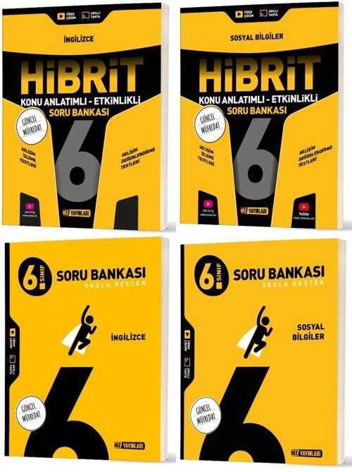 Hız 2026 6. Sınıf İngilizce + Sosyal Bilgiler Soru + Hibrit - Konu Seti 4 Kitap