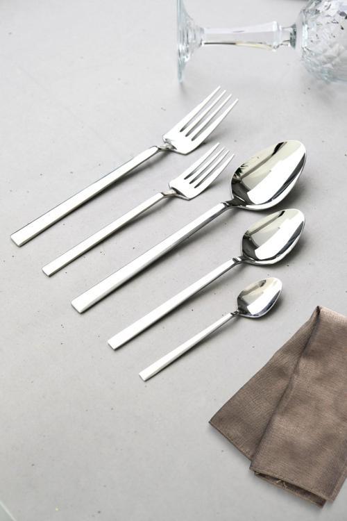 Doğa Yemek - Tatlı Çatal Kaşık ve Çay Kaşık Takımı 12 Kişilik 60 Parça