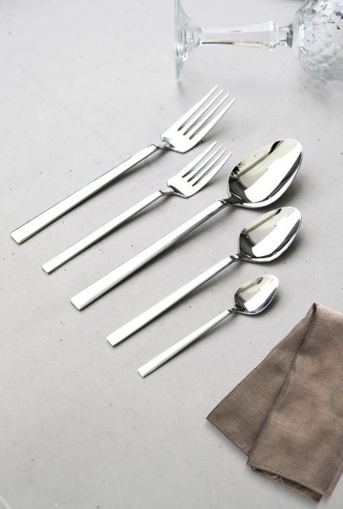 Doğa Yemek - Tatlı Çatal Kaşık ve Çay Kaşık Takımı 12 Kişilik 60 Parça