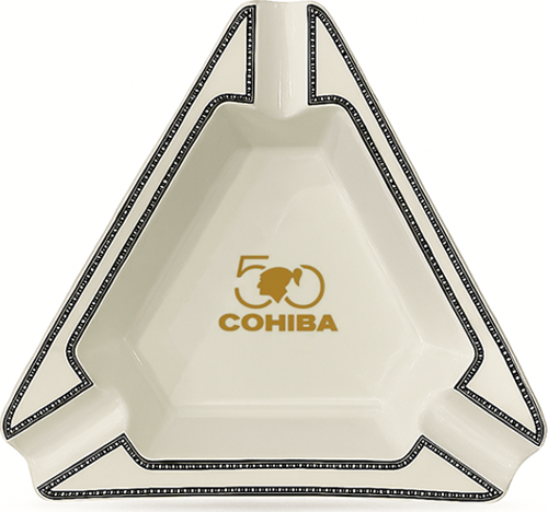 50. Yıl Beyaz Porselen Üçlü Puro Küllüğü