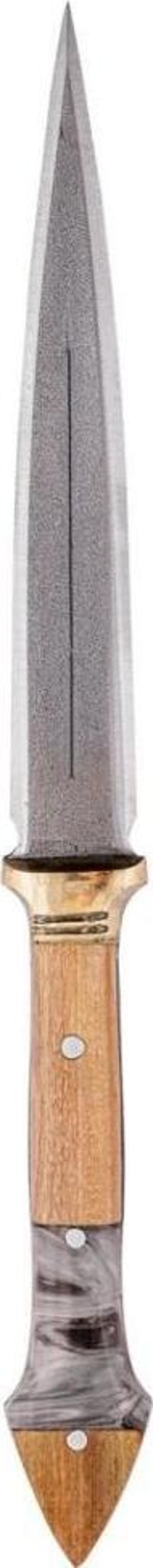 Çift Ağızlı Çerkez Kaması - Deri Kılıflı - Epoksi Sap - Büyük - Mermer