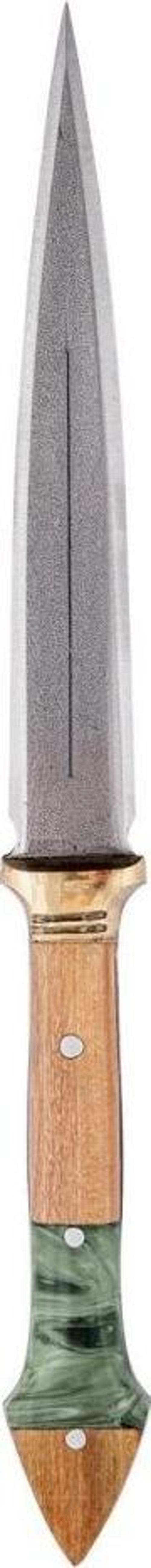 Çift Ağızlı Çerkez Kaması - Deri Kılıflı - Epoksi Sap - Büyük - Limon Yeşili