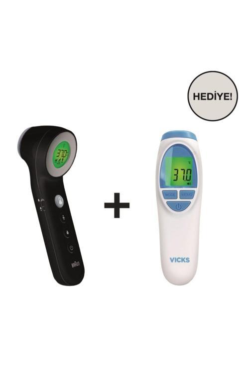 Bnt400 Temassız Ateş Ölçer Siyah+Vıcks Vnt200 Ateş Ölçer