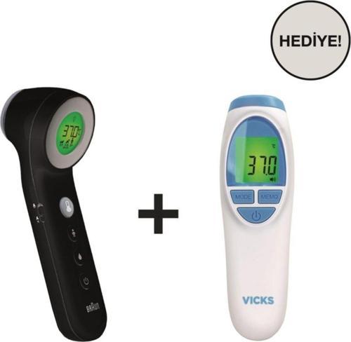 Bnt400 Temassız Ateş Ölçer Siyah+Vıcks Vnt200 Ateş Ölçer